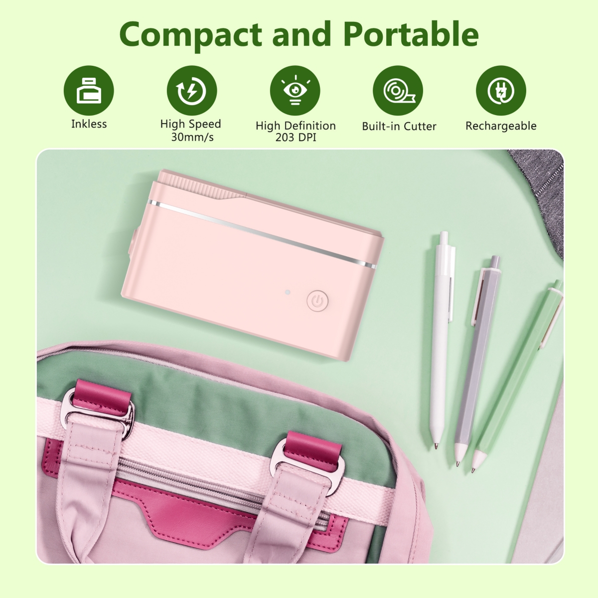 Polono P31S Label Maker Machine with Tape, Portable Thermal Printer, Portable Bluetooth Label Printer for Organizing Storage Office Home, Sticker Make