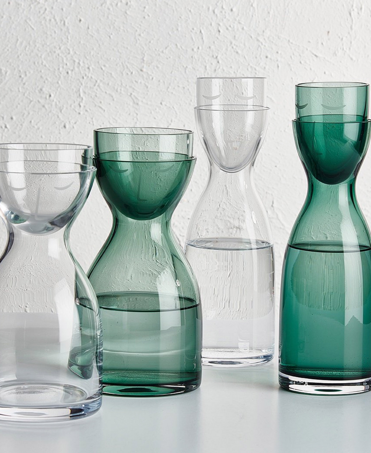 Nude Glass Mr. And Mrs. Night Carafe In Clear
