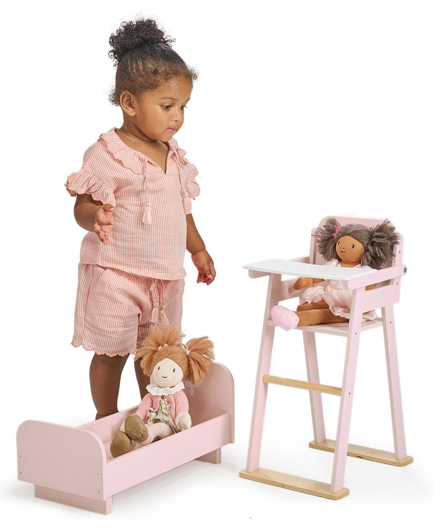 Набор Mentari Toys: кукольная кроватка-стол и стульчик для кормления 2-в-1 — фото 2