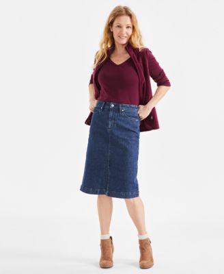 Style & Co - Women's Denim Midi Skirt, Exclusively at Macy's