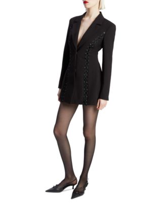 Bardot Women's Lace-Up-Side Long-Sleeve Blazer Dress - Macy's