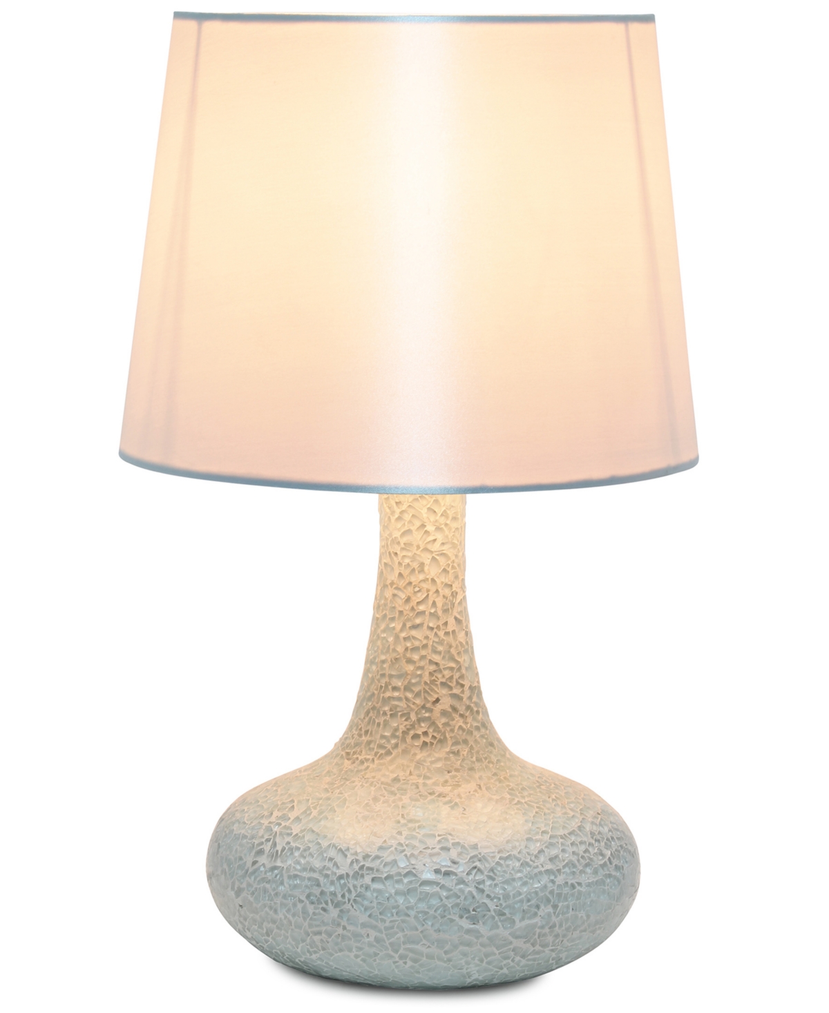 Creekwood Home 14.17" Patchwork Crystal Glass Table Lamp In White