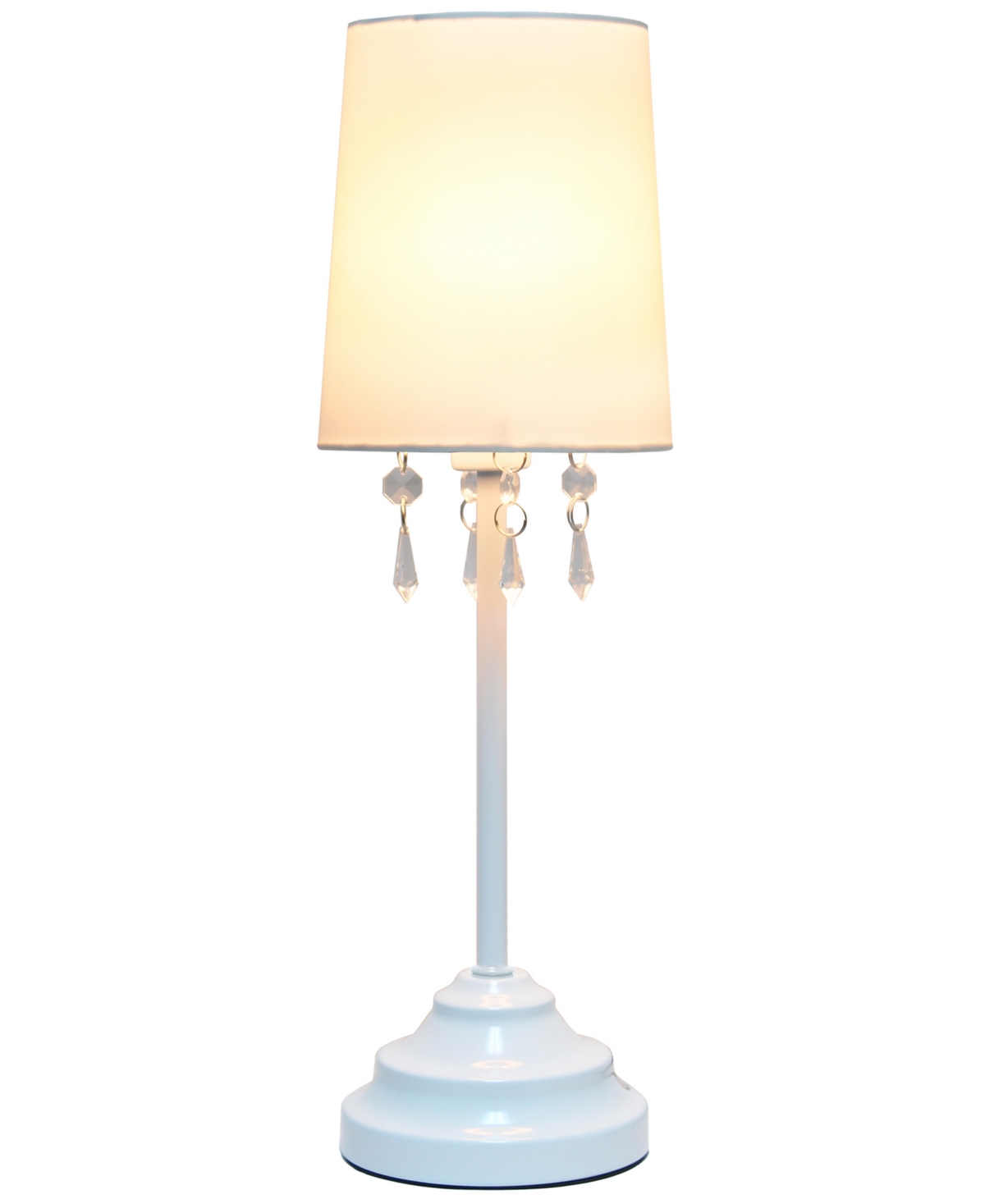 Creekwood Home 17.25" Contemporary Crystal Droplet Table Lamp In White
