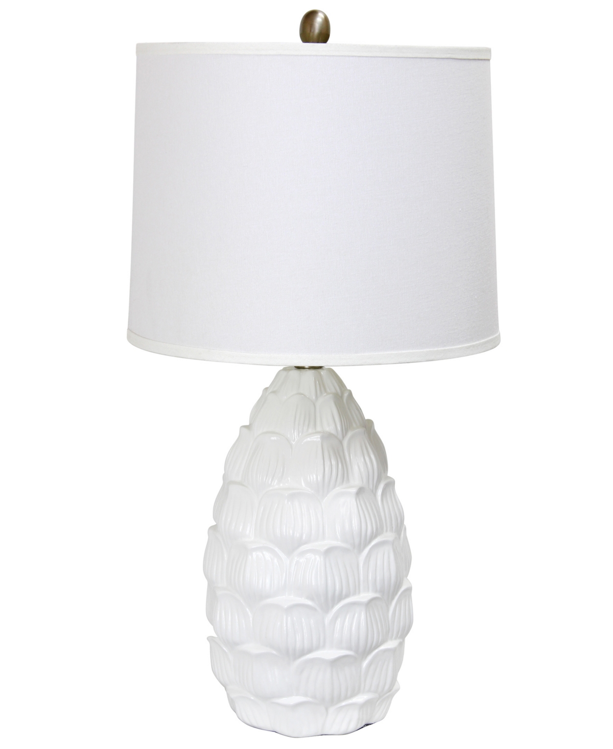Lalia Home 28" Tall Coastal Seashell Traditional Table Lamp In White