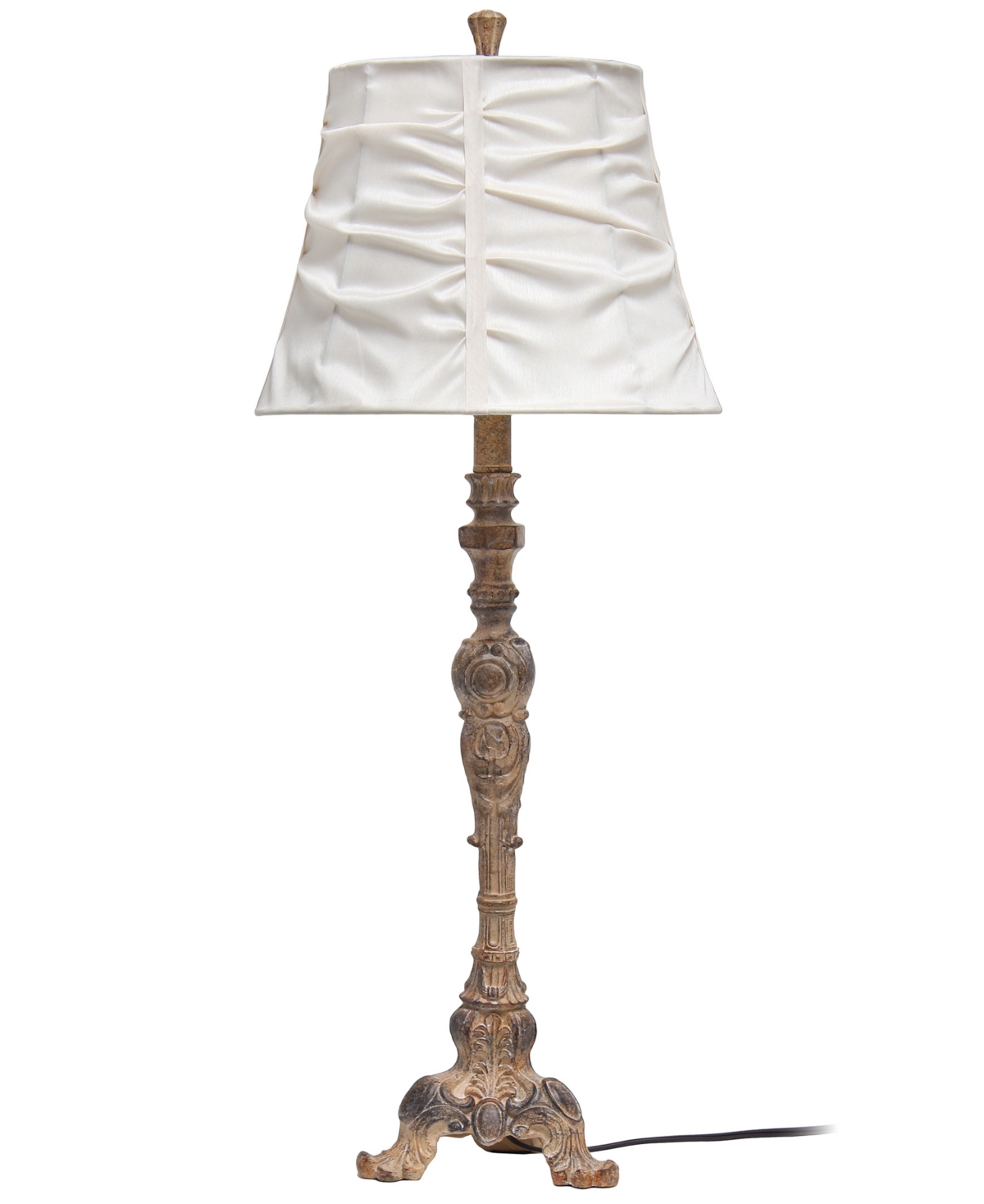 Lalia Home 31in Tall Vintage Embellished Table Lamp With Ruffled Shade In Cream