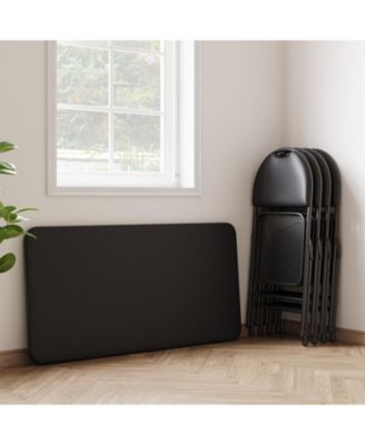 5-Piece Card Table Set,Folding Card Table and Chair Set of 5 Portable with Padded Tabletop