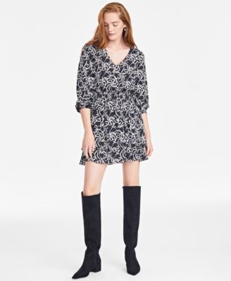 On 34th - Women's Printed Smocked-Waist Tiered Dress