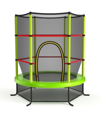 55'' Recreational Trampoline for Kids Toddler Trampoline w/ Enclosure Net
