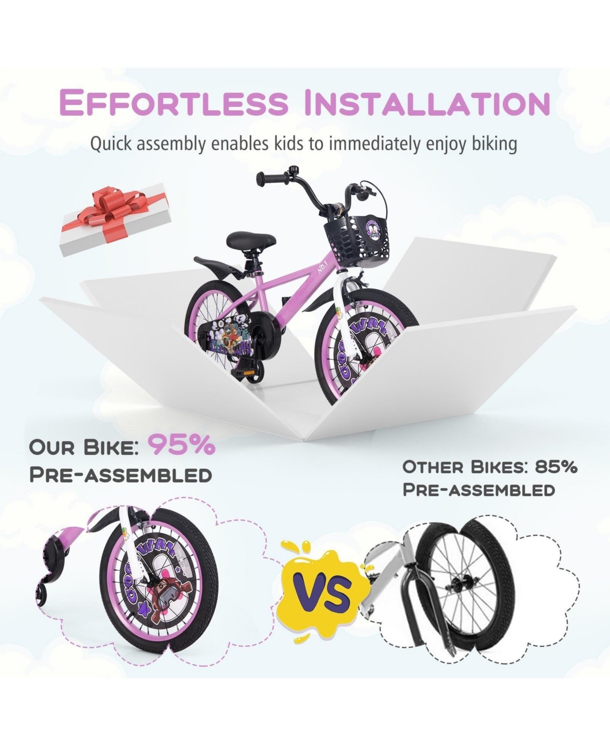 Hongge 16/18 Kids Bike for 4-8 Years Old Sport Bicycle with Adjustable Handlebar and Saddle