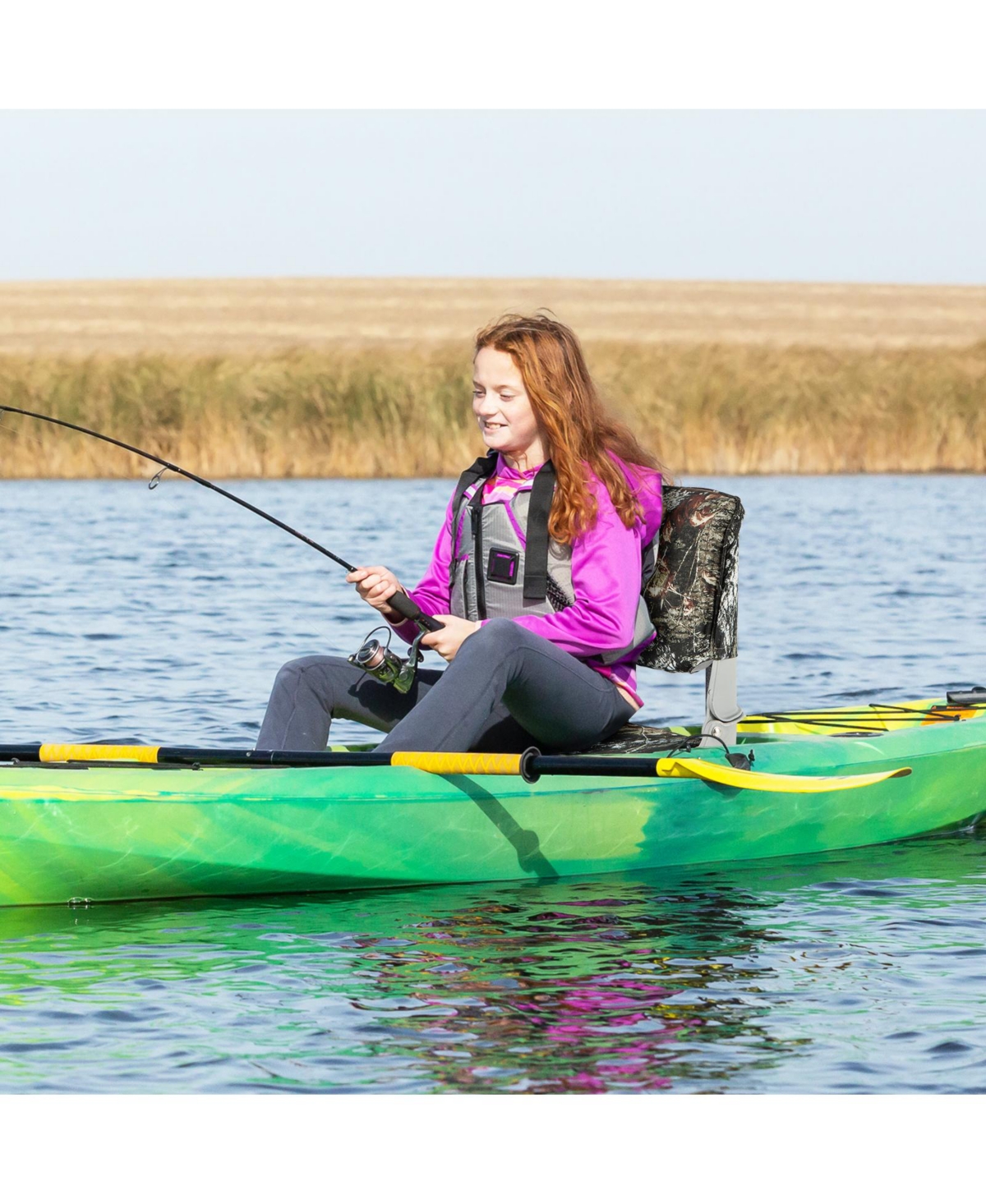 Vebreda Low Back Folding Padded Boat Seat with 4 Bolts for Outdoor Adventures-Camouflage