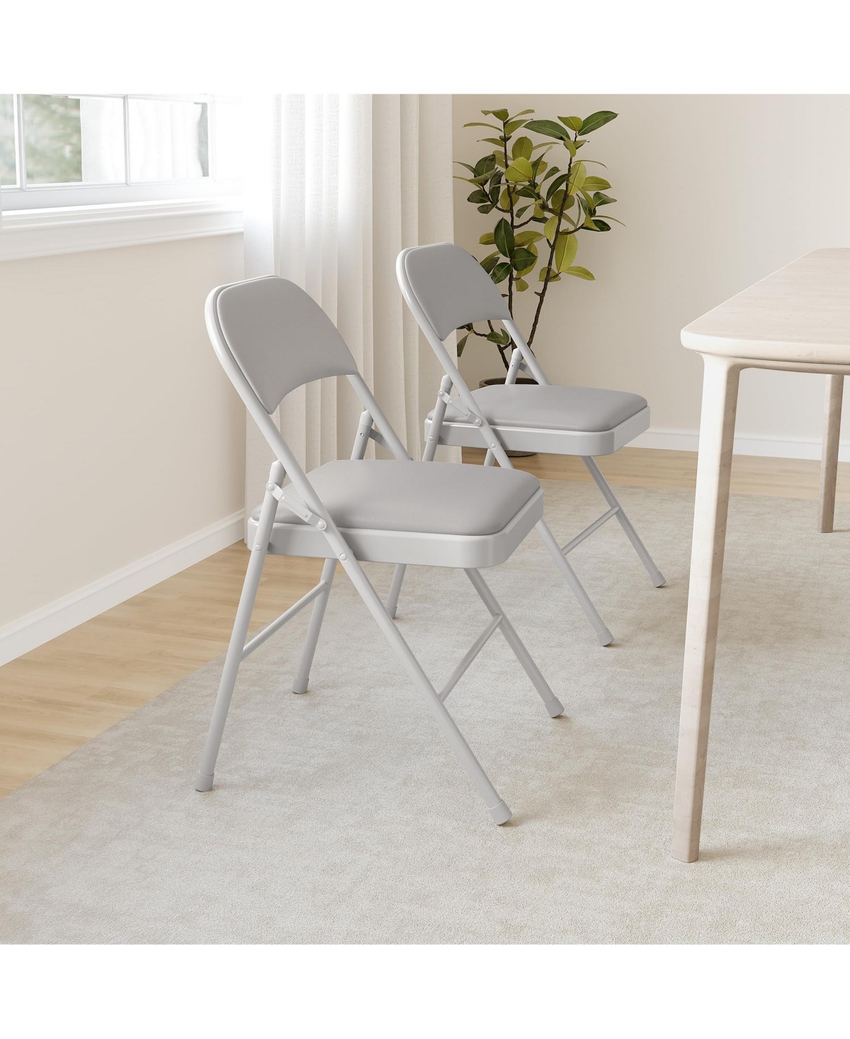 gaomon 2 PackFolding Chairs with Padded Cushion and Back, Folding Chairs for Outside, Foldable Chairs - Grey