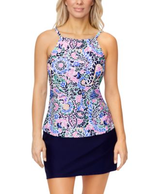 Womens Cali Halter Underwire Tankini Top High Waist Tummy Control Swim Skirt Exclusively At Macys