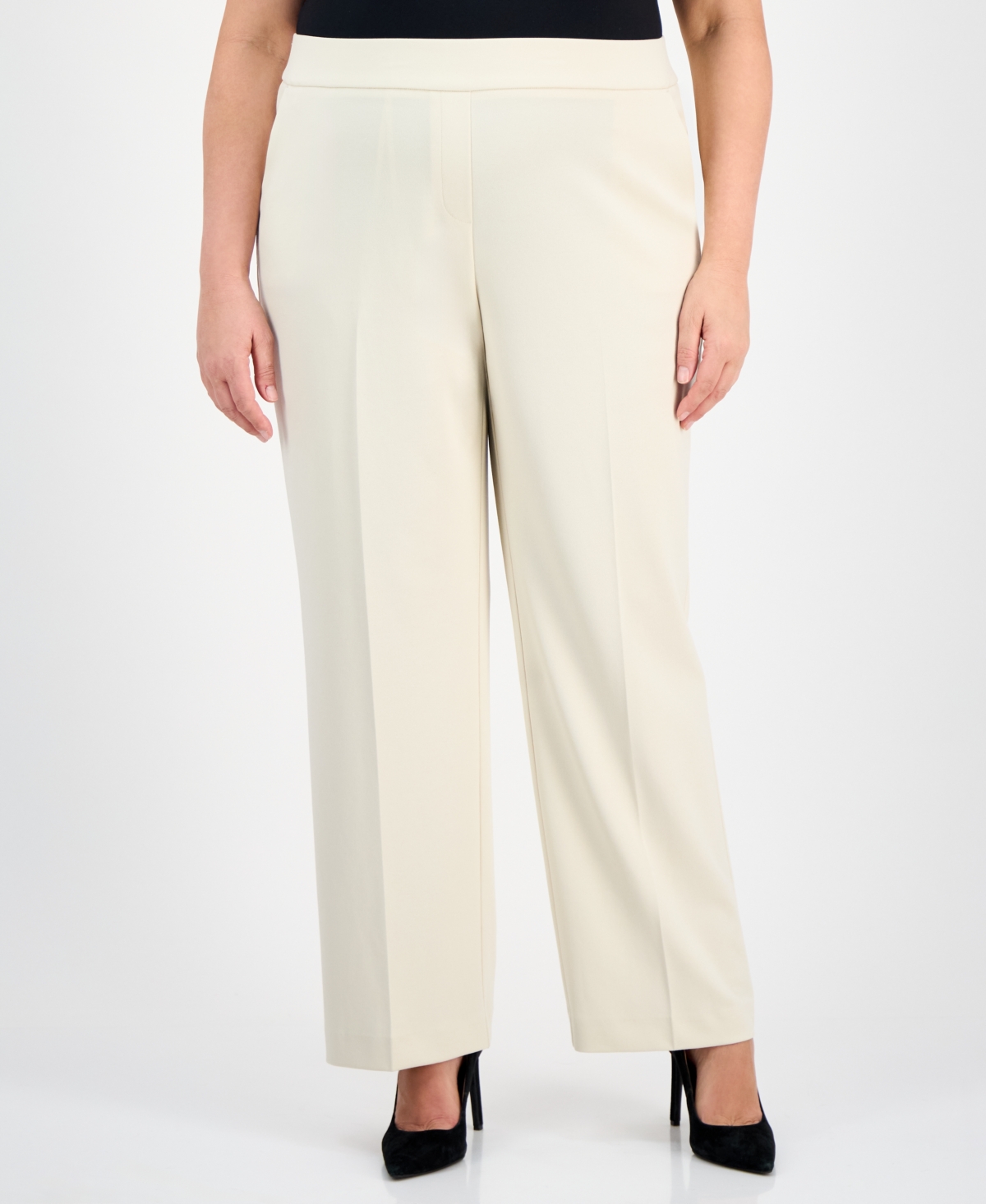 Ak Anne Klein Plus Size Pull-on Wide-leg Pants