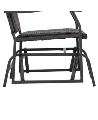 3 Piece Patio Gliding Set with Tempered Glass Coffee Table All Weather