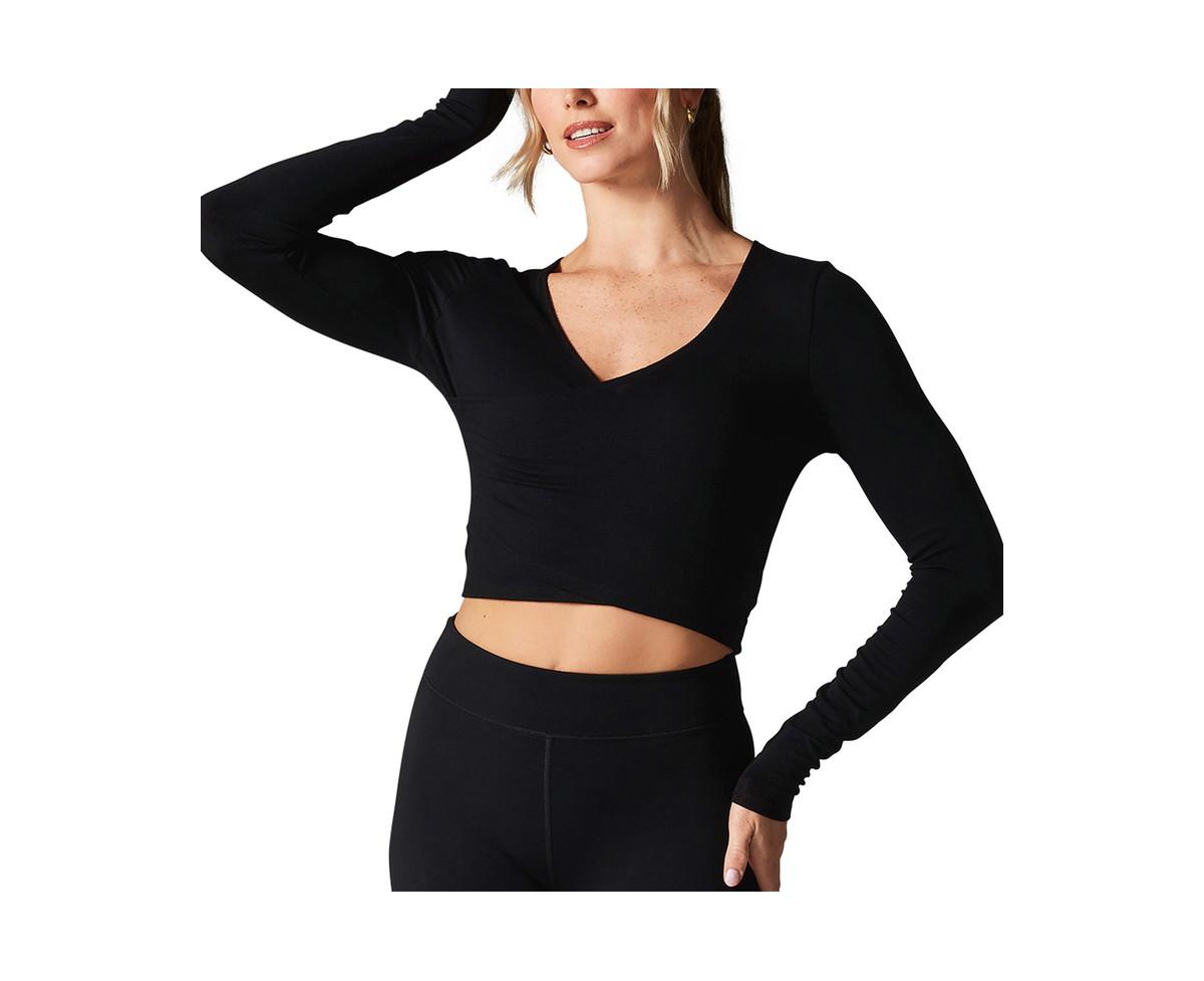 Women's Criss Cross Long Sleeve Top - Ash