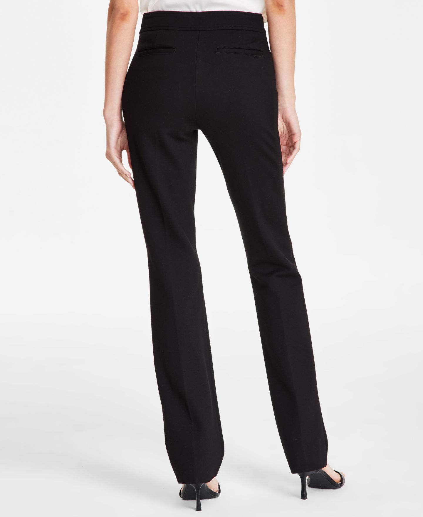 Женские брюки Anne Klein Petite Mid-Rise, цвет: Чёрный — фото 3