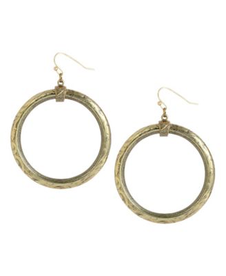 Gold-Tone Textured Hoop Earrings