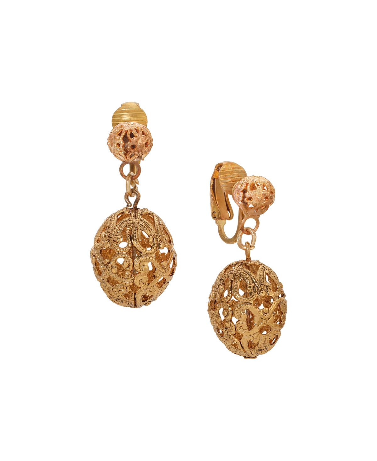 2028 FILIGREE BALL CLIP EARRINGS 