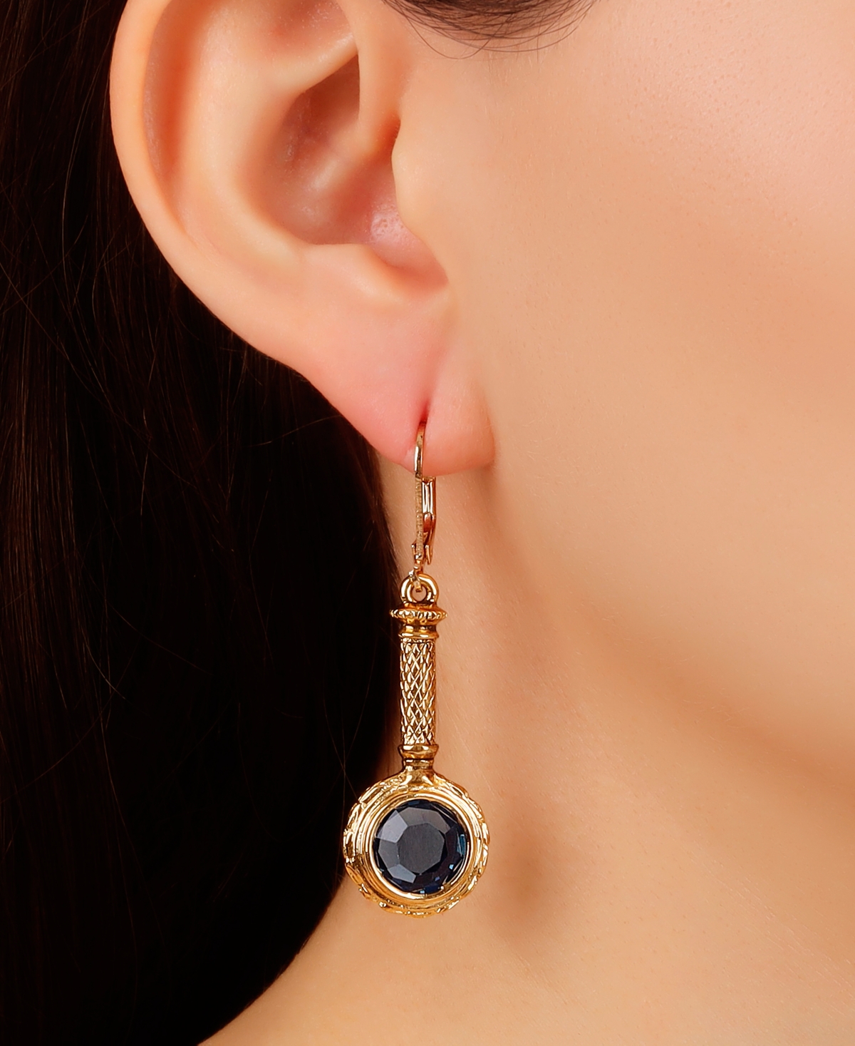 2028 CRYSTAL MAGNIFIER SHAPE EARRINGS 