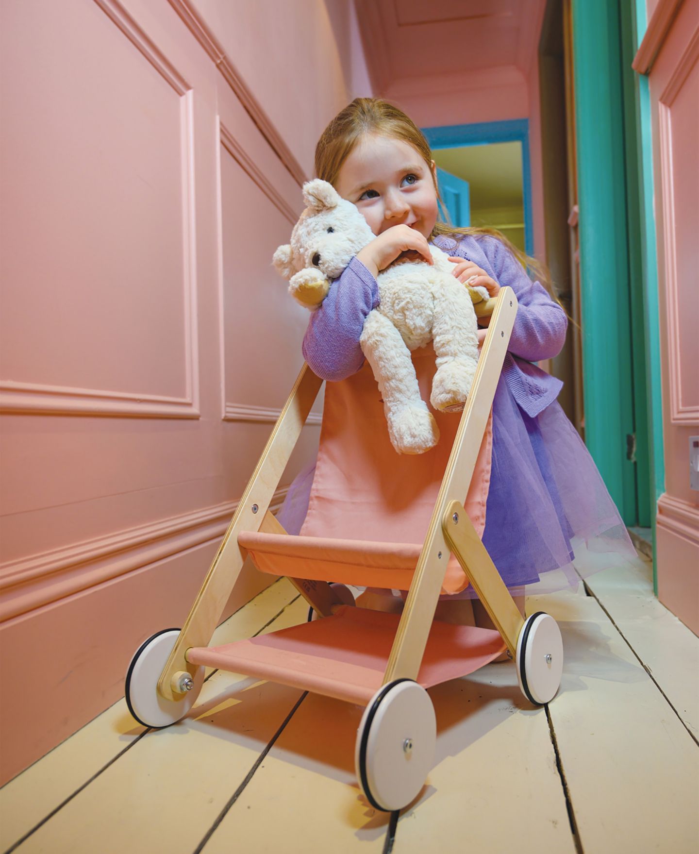 Деревянная коляска для кукол Mentari Toys, 3+ — фото 7