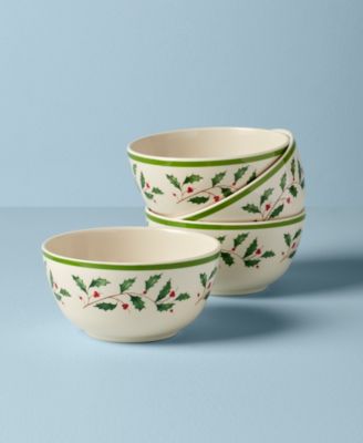 Holiday Melamine All-Purpose Bowls, Set of 4