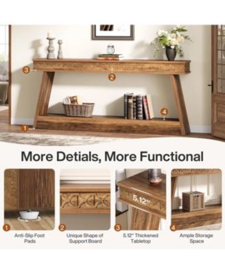 Farmhouse Entryway Table, 70.87-Inch Console Table with Storage, Wood Sofa Table Behind The Couch, Industrial Hallway Accent Table