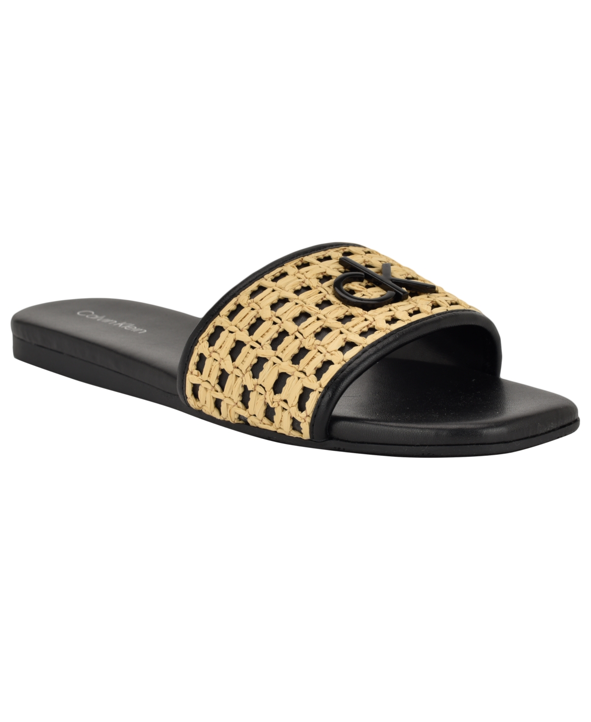 Calvin Klein Women's Yolla Slip-On Flat Sandals -Light Natural