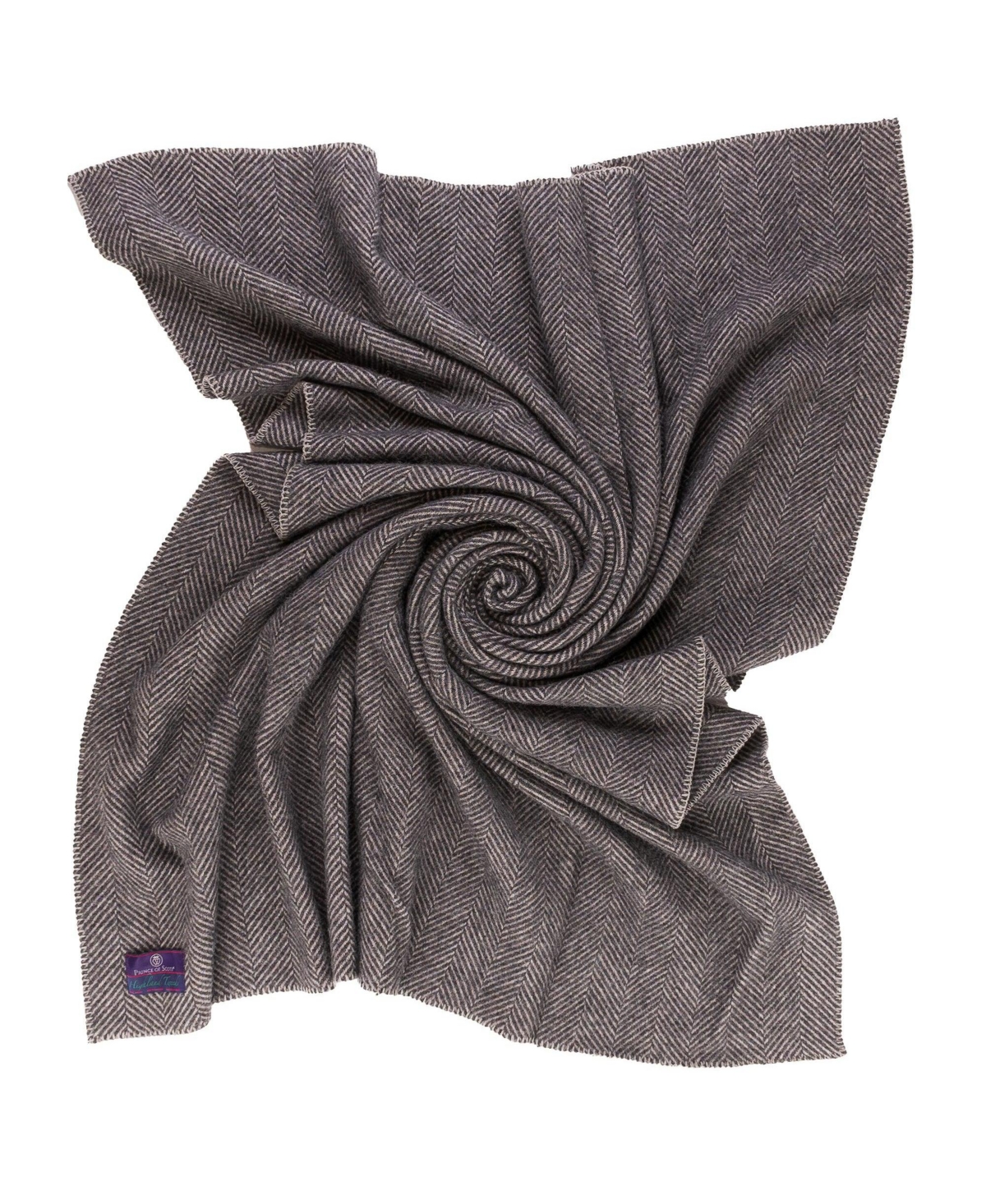 Prince Of Scots Highland Tweeds Big Throw, 59" X 80" In Charcoal