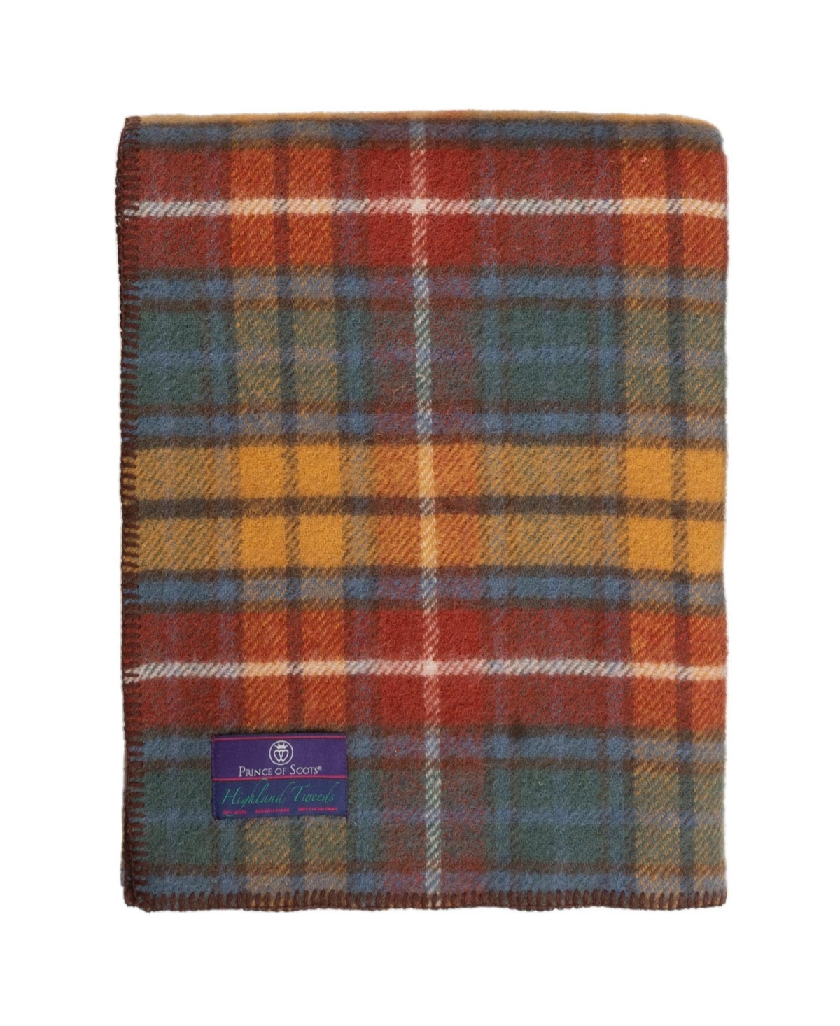 Prince Of Scots Highland Tweeds Big Throw, 59" X 80" In Orange