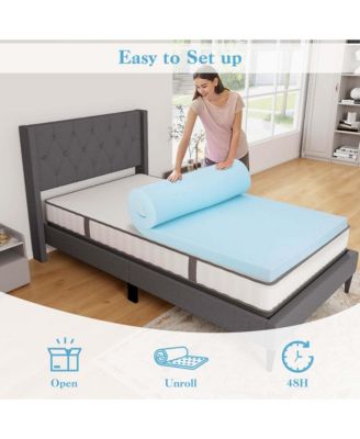 3" Gel-Infused Memory Foam Mattress Topper with Removable & Washable Cover