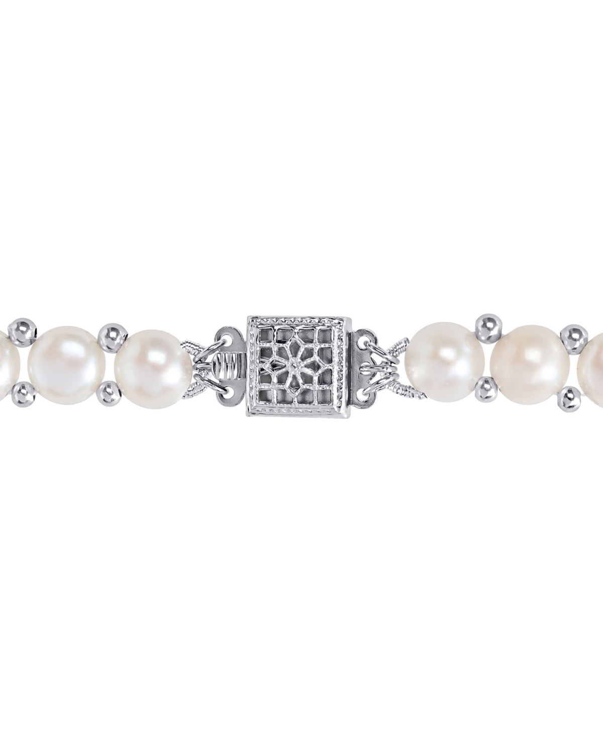 Macy's 3-pc. Set Cultured Freshwater Pearl (6-7-1/2mm) Beaded Strand Necklace (17"), Stretch Bracelet & Stu In White