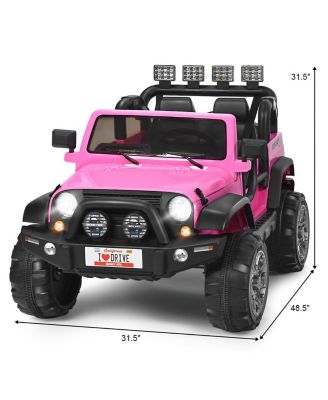 12V 2-Seater Ride-On Truck with Remote Control, Storage, and Music Player