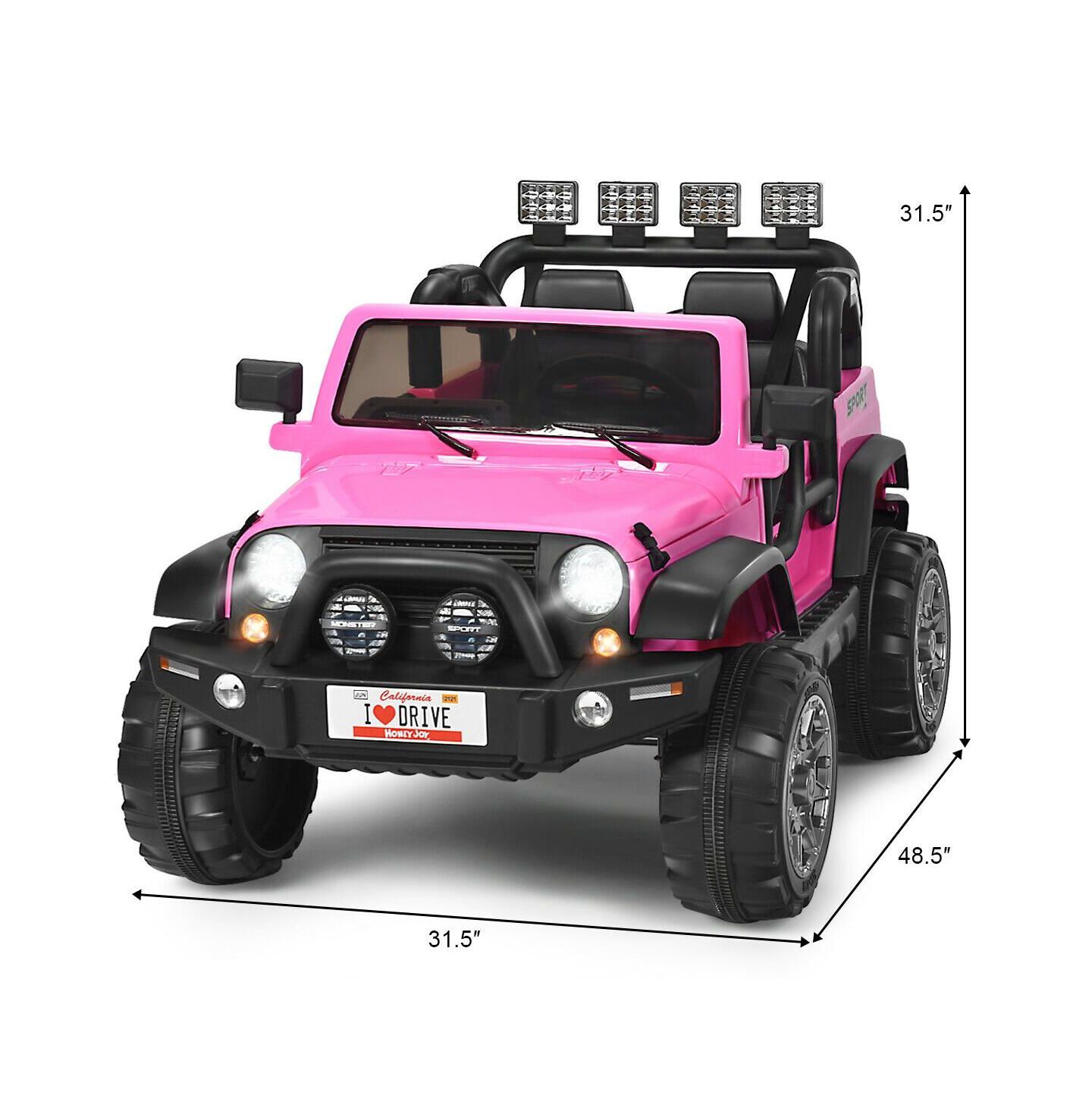 Детская игрушка HONGGE 12V 2-Seater Ride-On Truck with Remote Control, Up to 2 Riders, Ages 3+ — фото 9