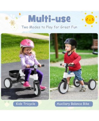 Toddler Convertible Trike with 86° Limited Steering Angle and Carbon Steel Frame