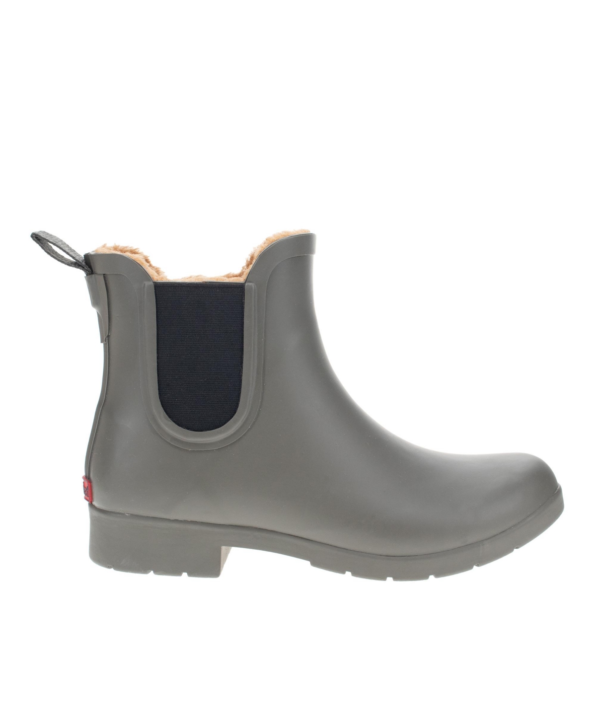 Womens Delridge Faux Fur Chelsea Rain Boot - Olive