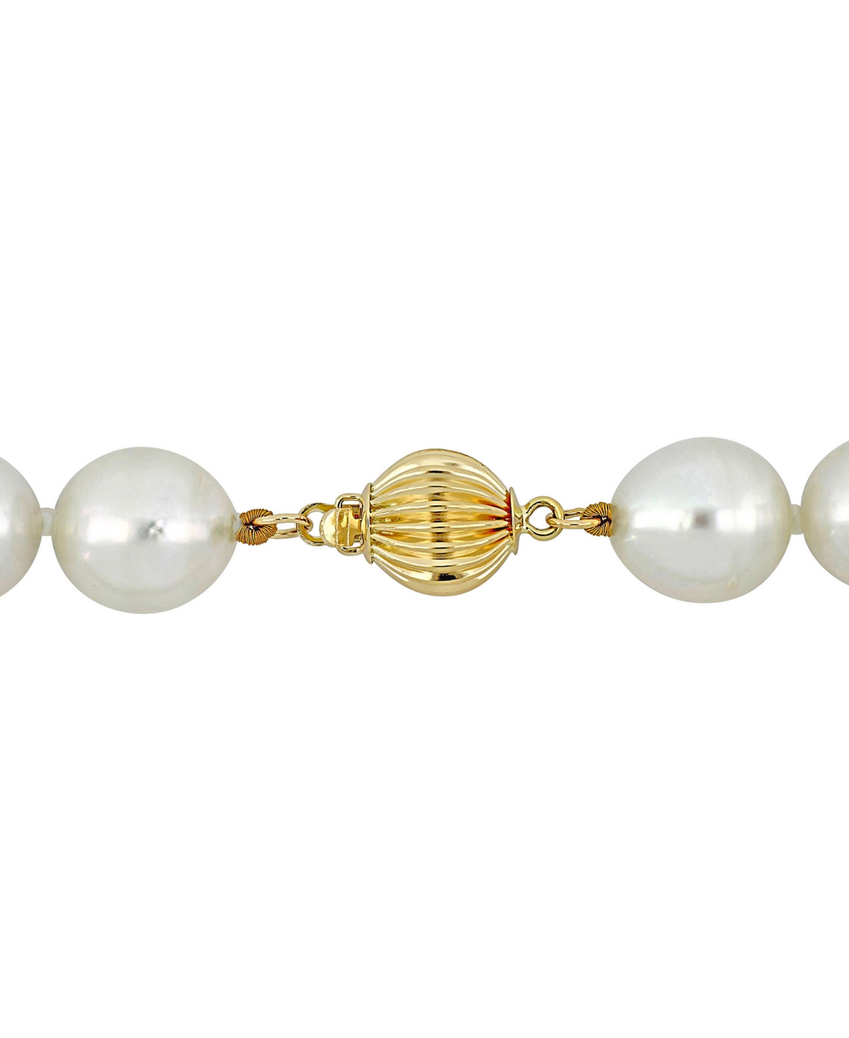 Macy's Cultured South Sea Pearl (9-11mm) 18" Strand Necklace 14k Yellow Gold In White