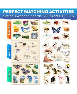 3xSET Wooden Puzzles for Toddlers 1-3 – Montessori Toy