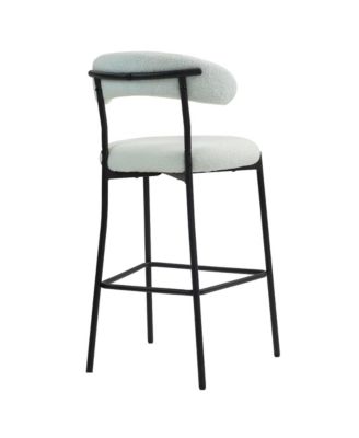 26" Counter Bar Stools with Fabric and Black Base