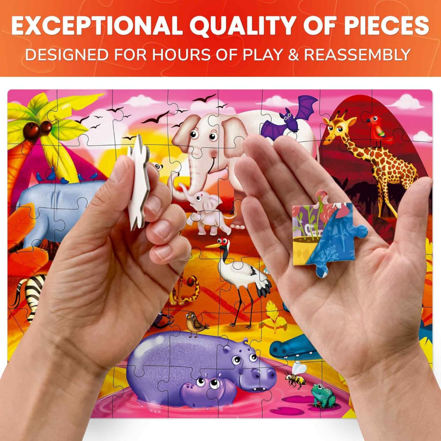 Детские игрушки Quokka Animal 48-Piece Puzzles, 4-Pack, Ages 4+, цвет: Анималистичный — фото 5