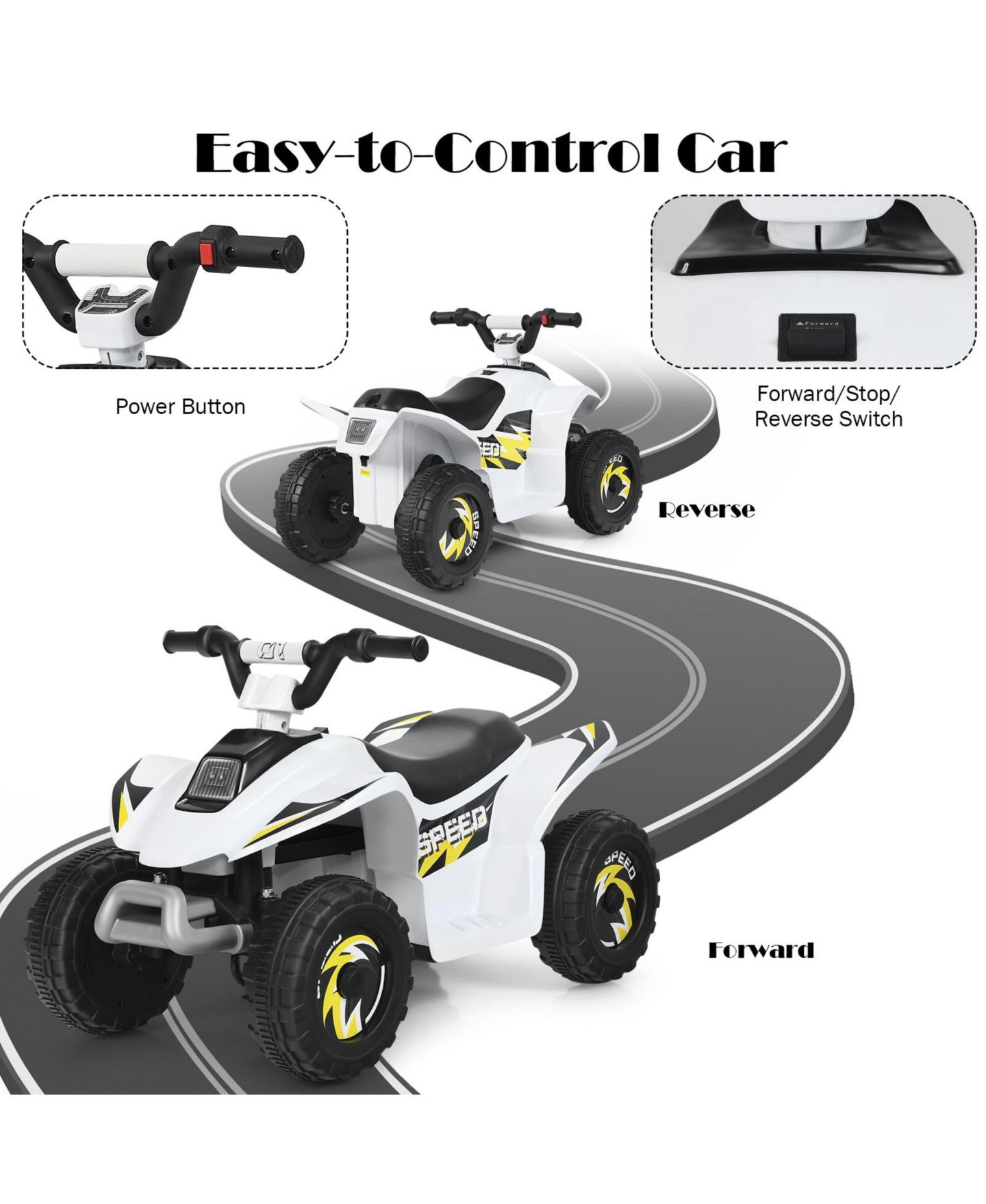 Детская игрушка HONGGE 6V Electric Four-Wheel Ride-On ATV, Ages 3+ — фото 7