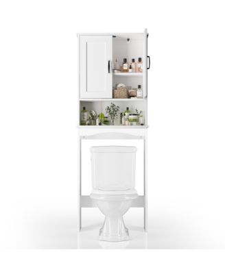 23.62 in. W x 65.39 in. H x 8.27 in. D Over The Toilet Storage with Adjustable Shelves for Bathroom and Laundry