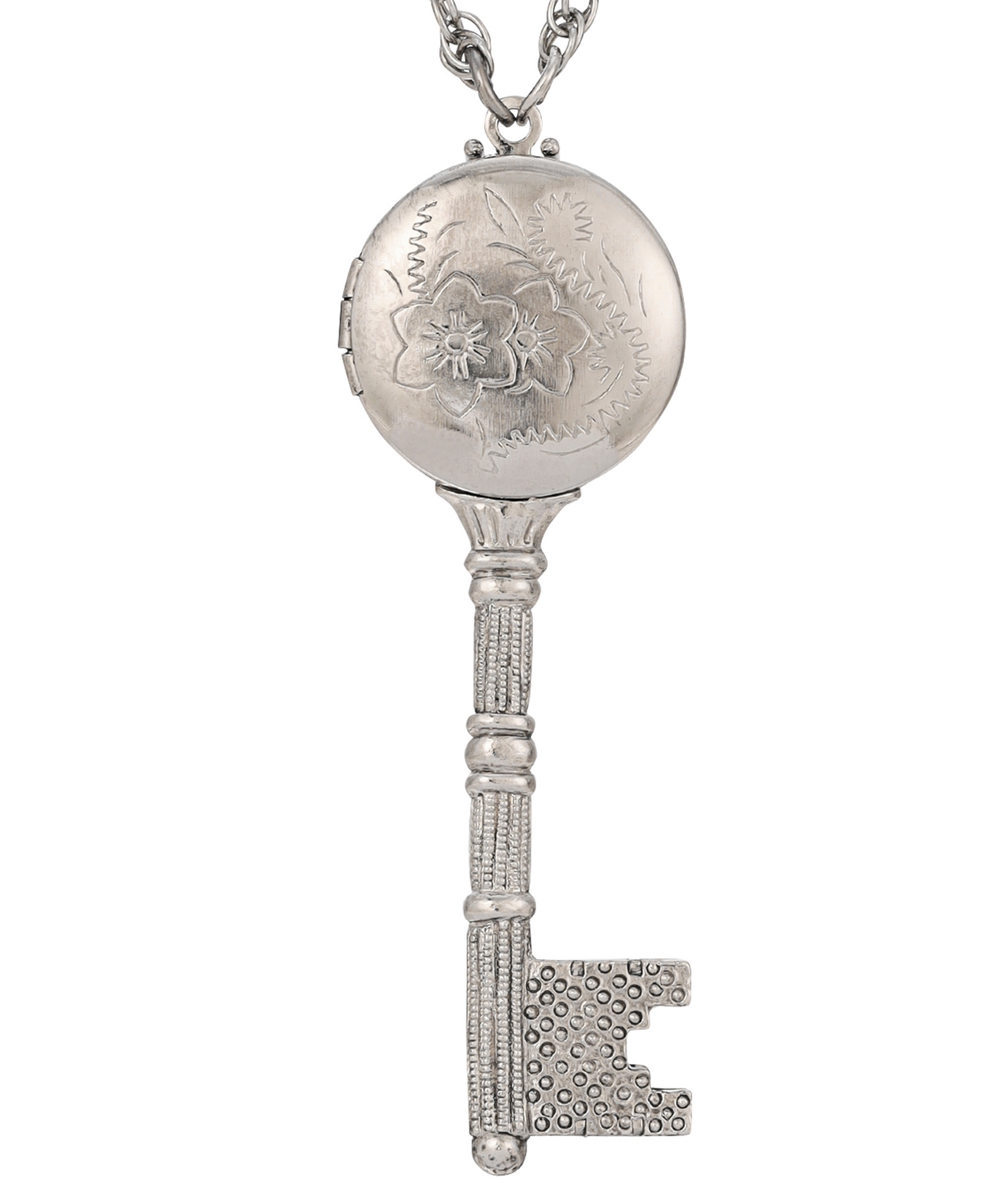 2028 Key Locket Pendant Necklace In Gray