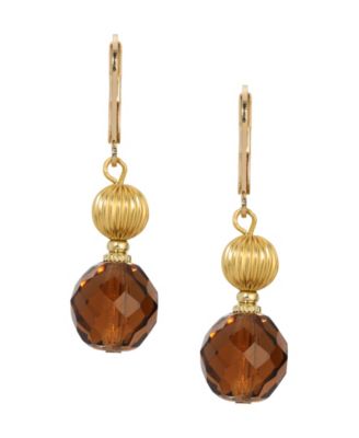 Topaz Glass Bead Drop Earrings