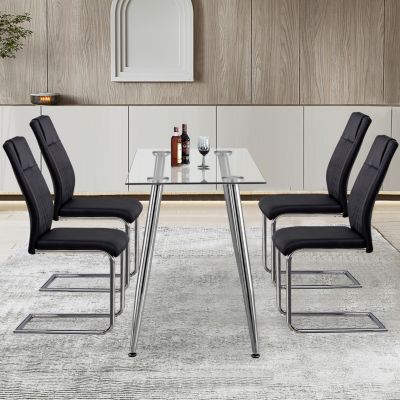 Streamdale Modern Faux Leather Dining Chairs (Set of 8)