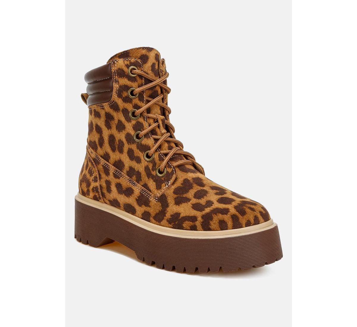 Rag & Co Ujola High AnklePrint Suede Boots - Leopard