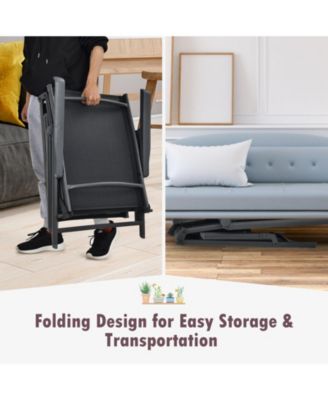 Patio Foldable Chaise Lounge Chair with Backrest and Footrest-Black