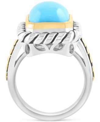 EFFY&reg; Turquoise Statement Ring in 14k Gold Over Sterling Silver & Sterling Silver 