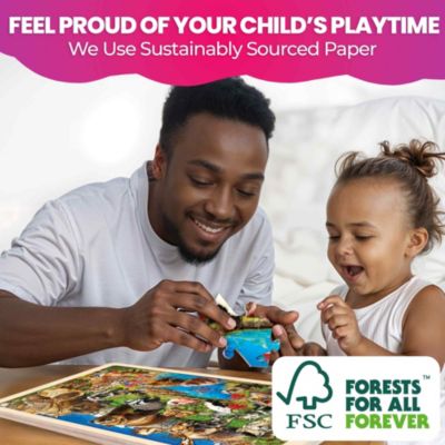 4x36 Realistic Wooden Montessori Puzzles for Kids Ages 4-6