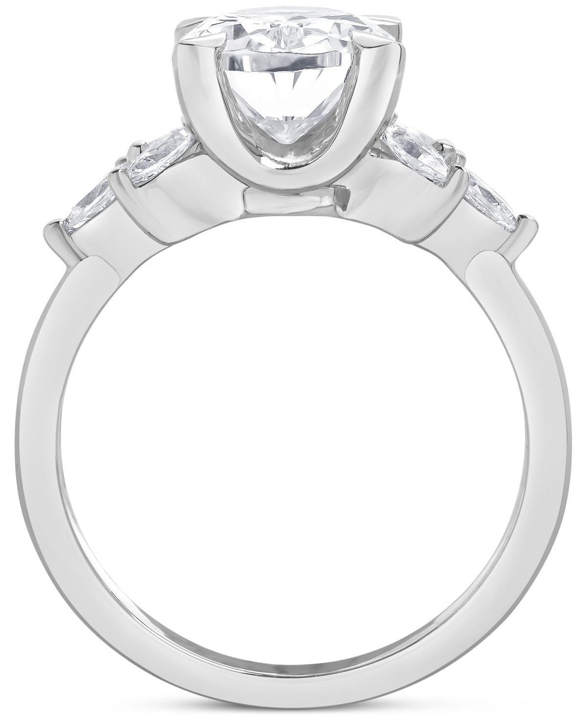 Badgley Mischka Igi Certified Lab Grown Diamond Oval Engagement Ring (3-1/3 Ct. T.w.) In 14k White, Yellow Or Rose G In White Gold