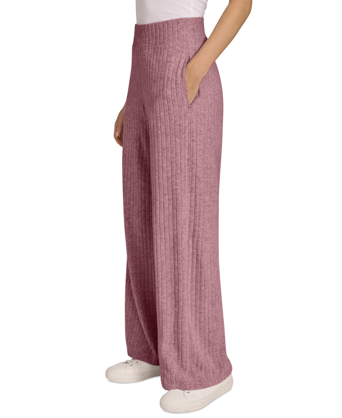 Calvin Klein Women's Brushed Rib Wide-Leg Pants